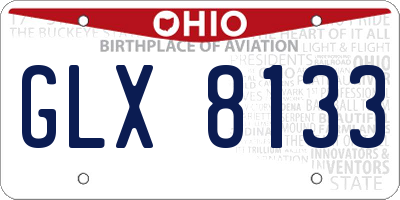 OH license plate GLX8133