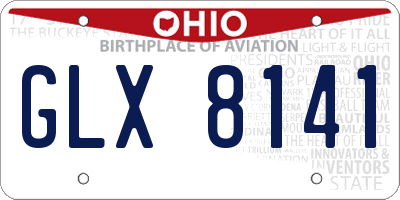 OH license plate GLX8141