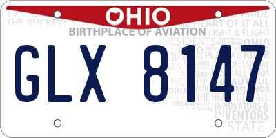 OH license plate GLX8147