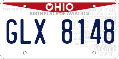 OH license plate GLX8148