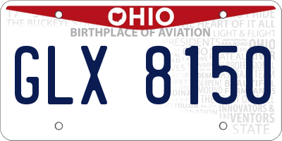 OH license plate GLX8150