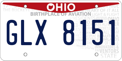 OH license plate GLX8151