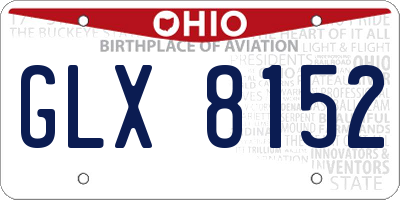 OH license plate GLX8152