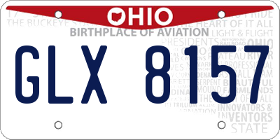 OH license plate GLX8157
