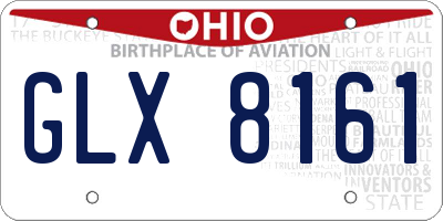 OH license plate GLX8161