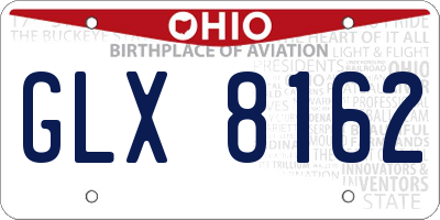 OH license plate GLX8162