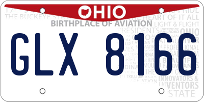 OH license plate GLX8166