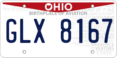 OH license plate GLX8167