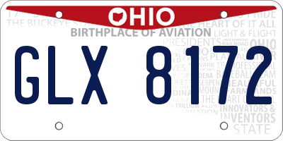 OH license plate GLX8172