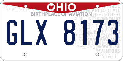 OH license plate GLX8173