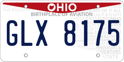 OH license plate GLX8175