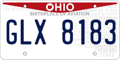 OH license plate GLX8183