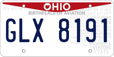 OH license plate GLX8191