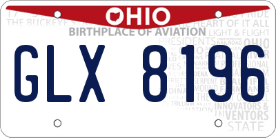 OH license plate GLX8196