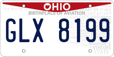 OH license plate GLX8199