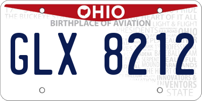 OH license plate GLX8212