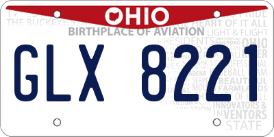 OH license plate GLX8221
