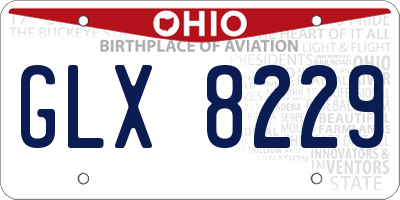 OH license plate GLX8229