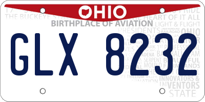 OH license plate GLX8232