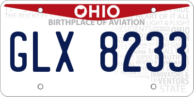 OH license plate GLX8233
