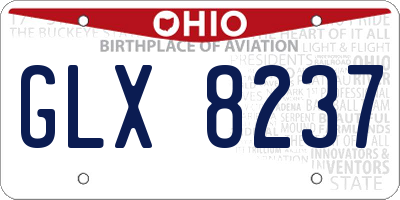 OH license plate GLX8237