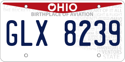 OH license plate GLX8239