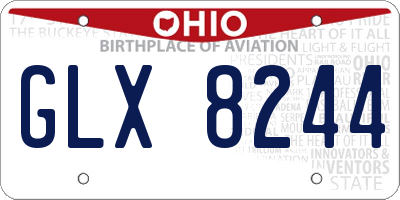 OH license plate GLX8244