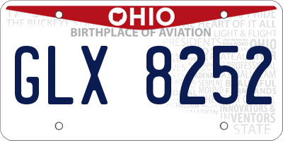 OH license plate GLX8252