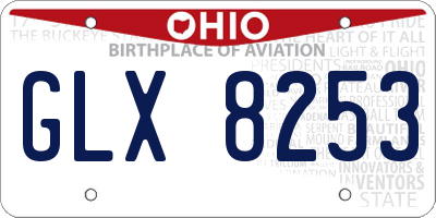 OH license plate GLX8253