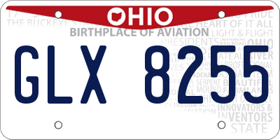 OH license plate GLX8255