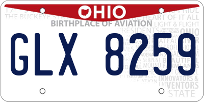 OH license plate GLX8259