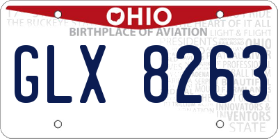 OH license plate GLX8263