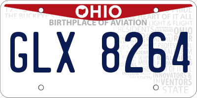 OH license plate GLX8264
