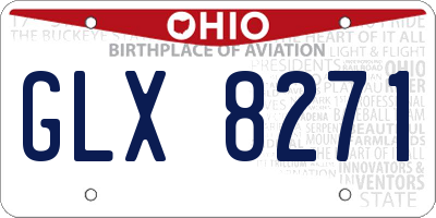 OH license plate GLX8271