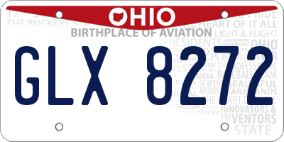 OH license plate GLX8272