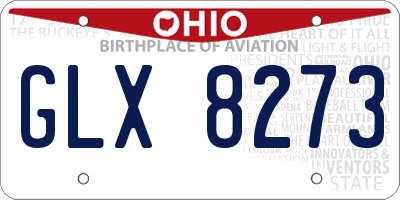 OH license plate GLX8273