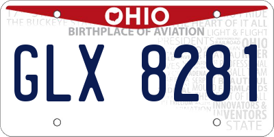 OH license plate GLX8281