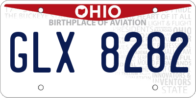 OH license plate GLX8282