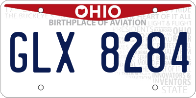 OH license plate GLX8284