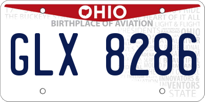 OH license plate GLX8286
