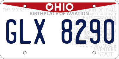 OH license plate GLX8290