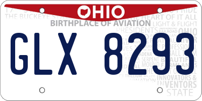 OH license plate GLX8293