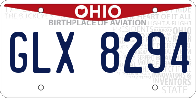 OH license plate GLX8294