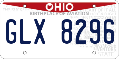 OH license plate GLX8296