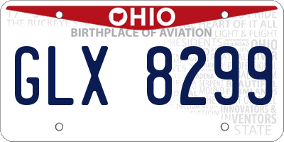 OH license plate GLX8299