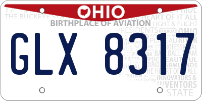 OH license plate GLX8317