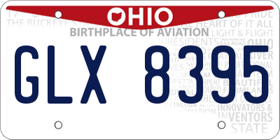 OH license plate GLX8395