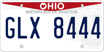 OH license plate GLX8444