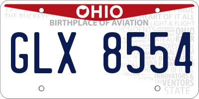 OH license plate GLX8554