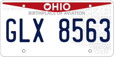 OH license plate GLX8563
